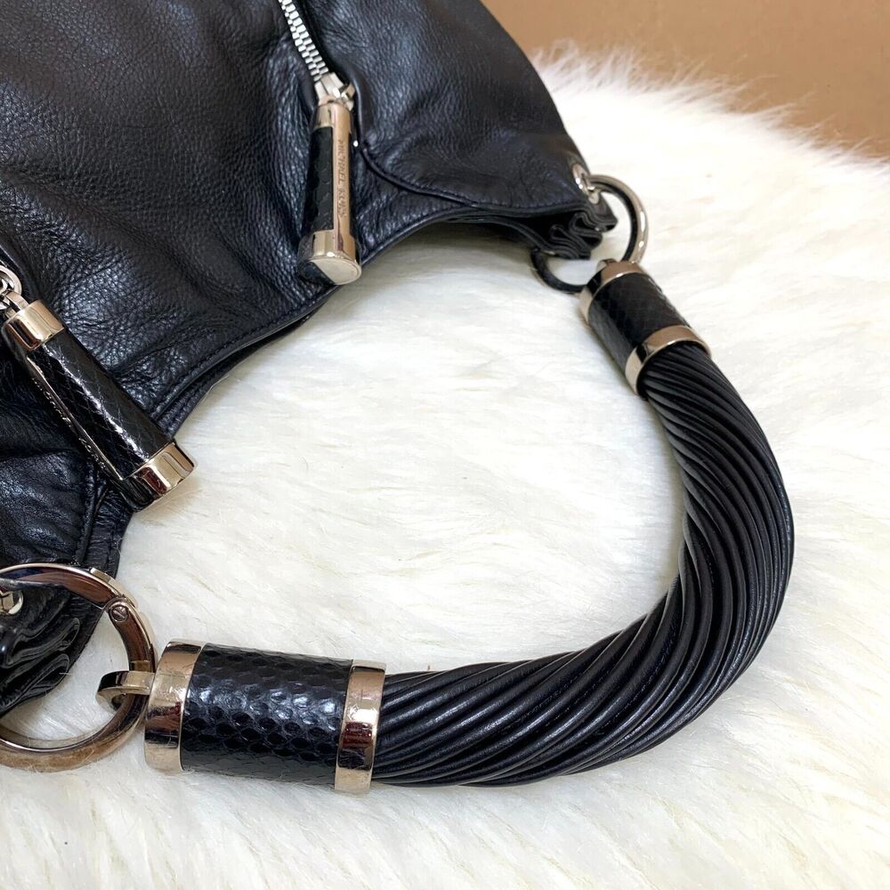MICHAEL KORS COLLECTION Soft Black Leather TONNE Hobo - Picture 9 of 15